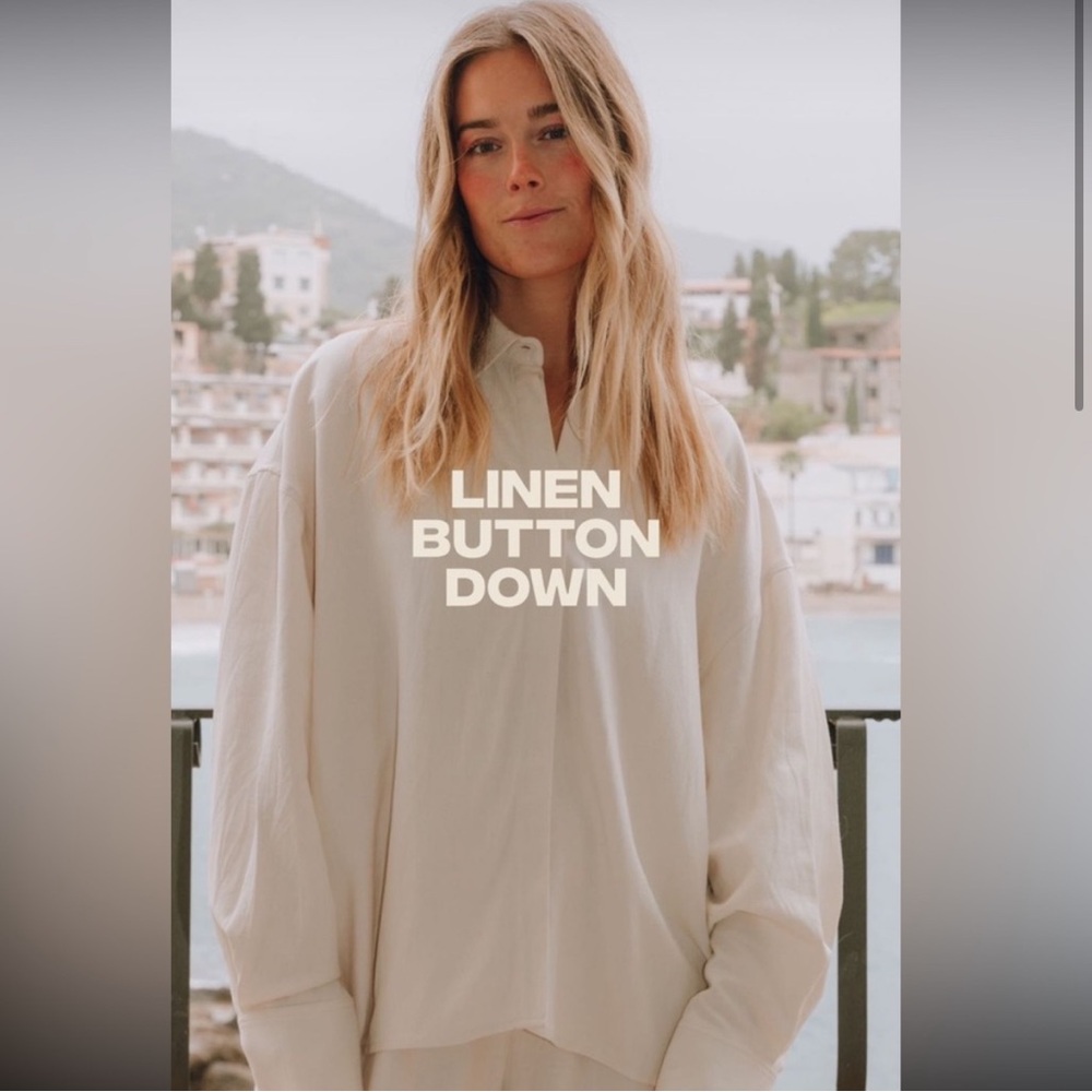 COPY - Daily Drills Khaki Linen Button Down M/L